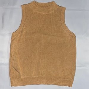 Vintage Tarazzia Sleeveless Peach (Light Pink) Turtleneck Sweater Vest
